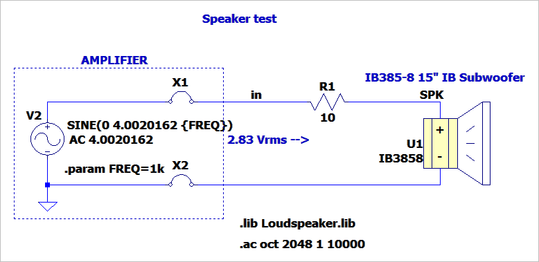 ▲ 图1.1.1 测试扬声器的电路图