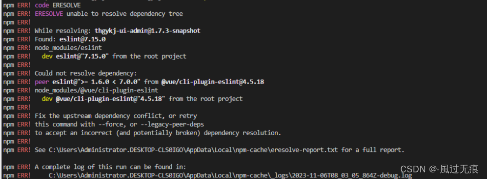 npm ERR! code ERESOLVE,npm ERR! ERESOLVE unable to resolve dependency tree