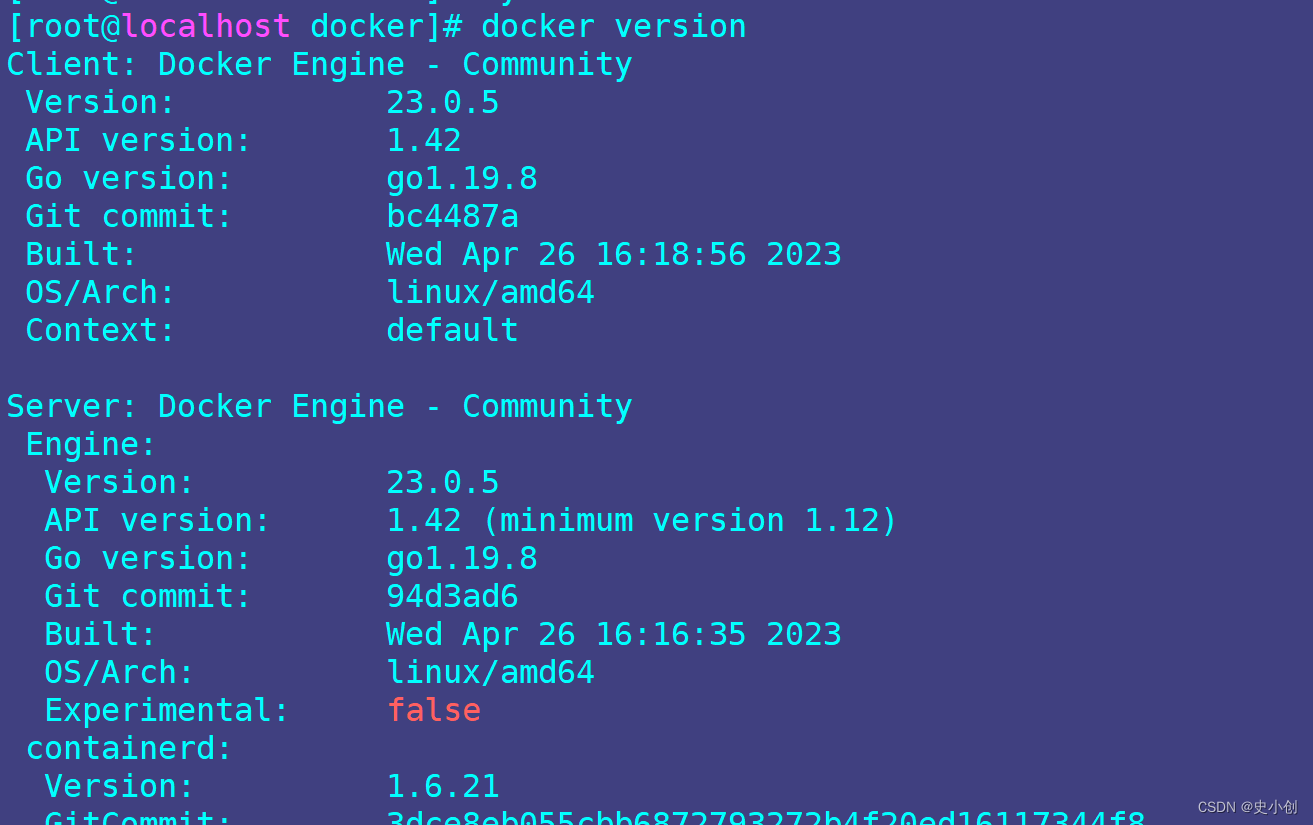 docker version