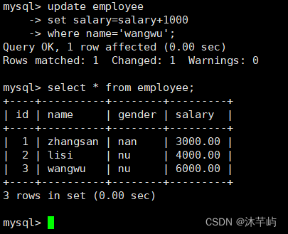 MySQL数据修改和插入数据