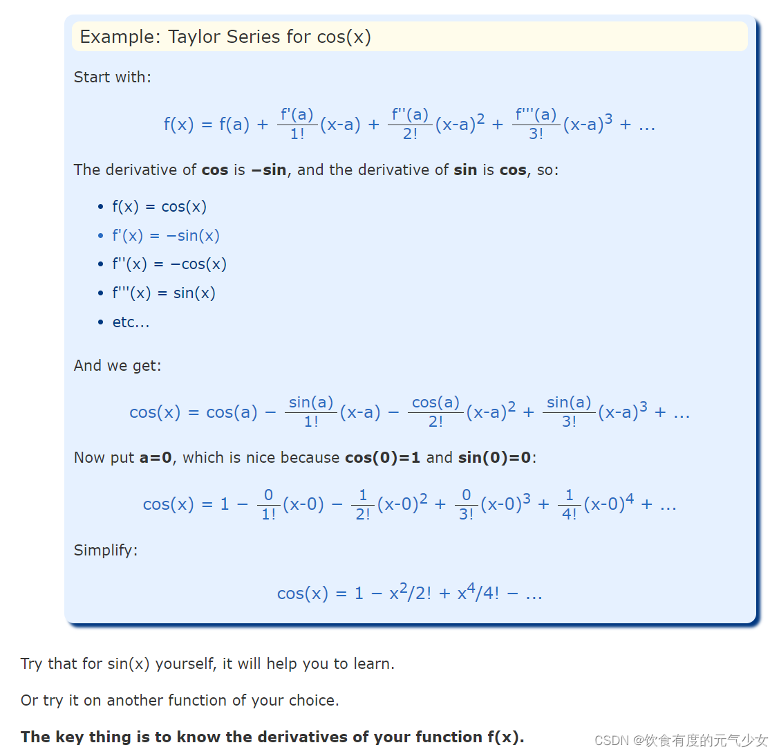 泰勒展开公式的理解Taylor-CSDN博客