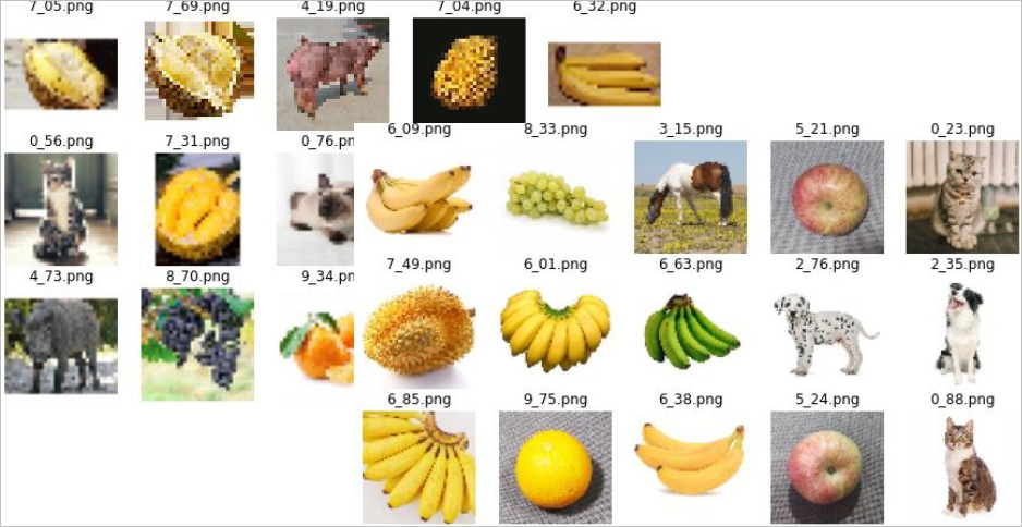 ▲ 图2.1.2 彩色图像尺寸大小调整左：32×32彩色铁钉；右：64×64彩色图像