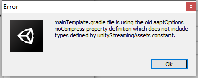 mainTemplate.gradle file is using the old aaptOptionsnoCompress property definition
