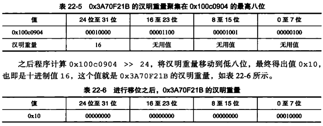 汉明重量示例