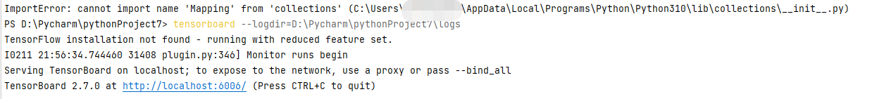 Importerror Cannot Import Name Mapping From Collections Tensorboard