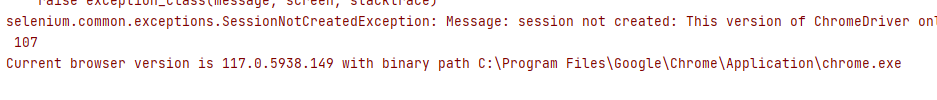 程序提醒Chrome驱动版本与浏览器不符