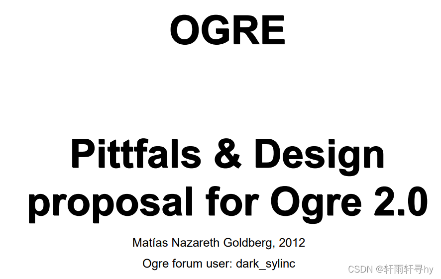 OGRE Pittfals  Design proposal for Ogre 2.0