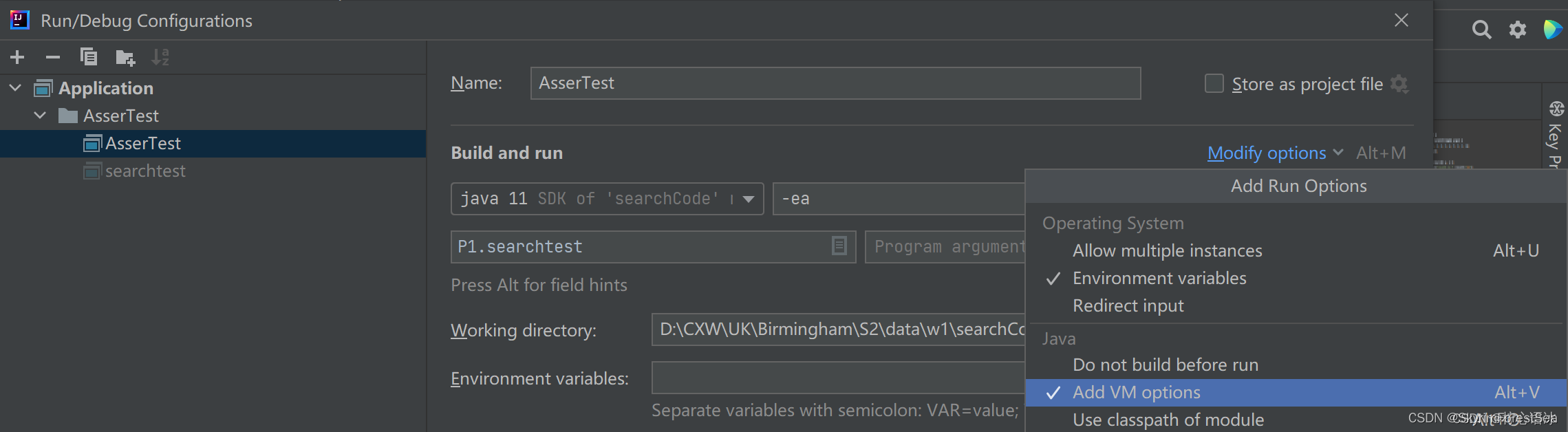 在这里可以设置assert的enable和disable.