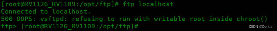 500 oops vsftpd refusing to run with writable root inside chroot ошибка