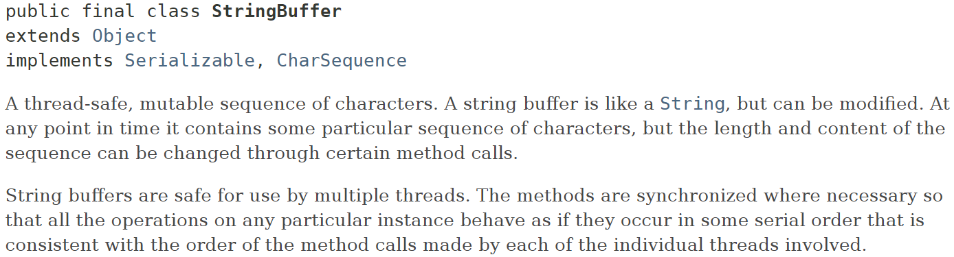 官方对StringBuilder注释