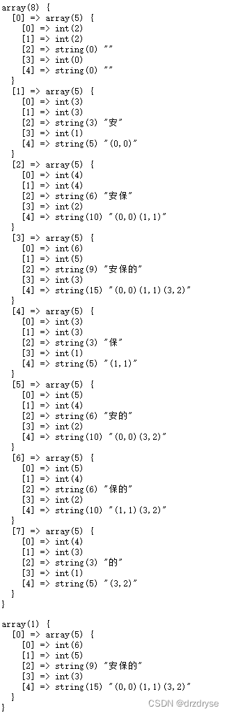 PHP 求解两字符串所有公共子序列及最长公共子序列 支持多字节字符串