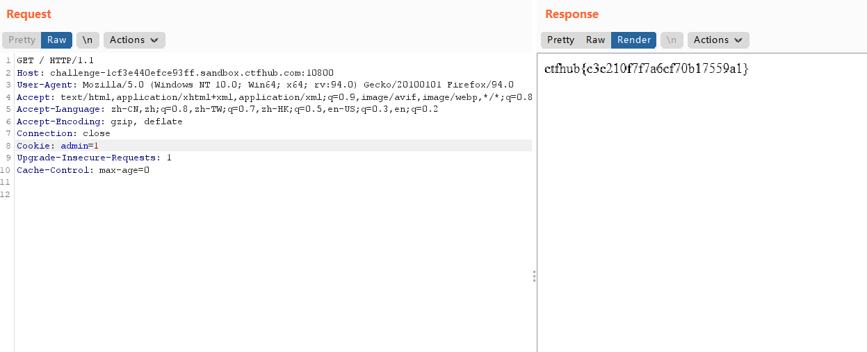 ctfhub-HTTP协议-Cookie