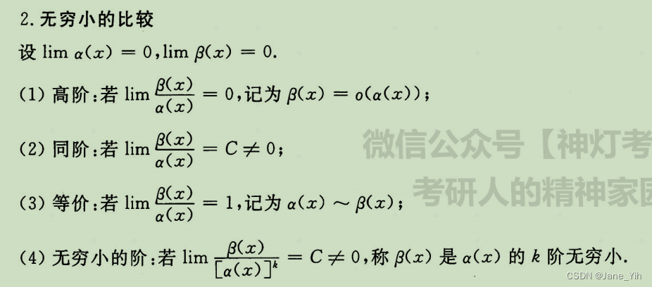 无穷大的比较极限有理运算法则常用的基础极限常用的等价无穷小等价