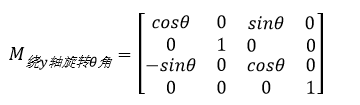 绕y轴旋转θ角的旋转矩阵