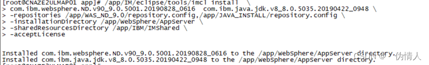WAS 9.0 ND 命令行安装-基于LINUX 8