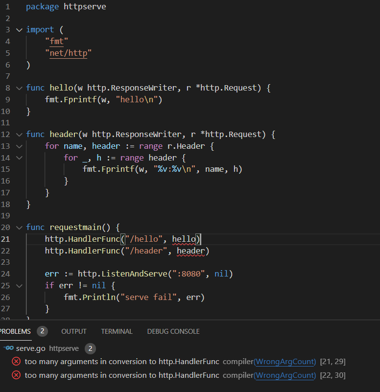 golang too many arguments in conversion to http.HandlerFunc_golang too many arguments in