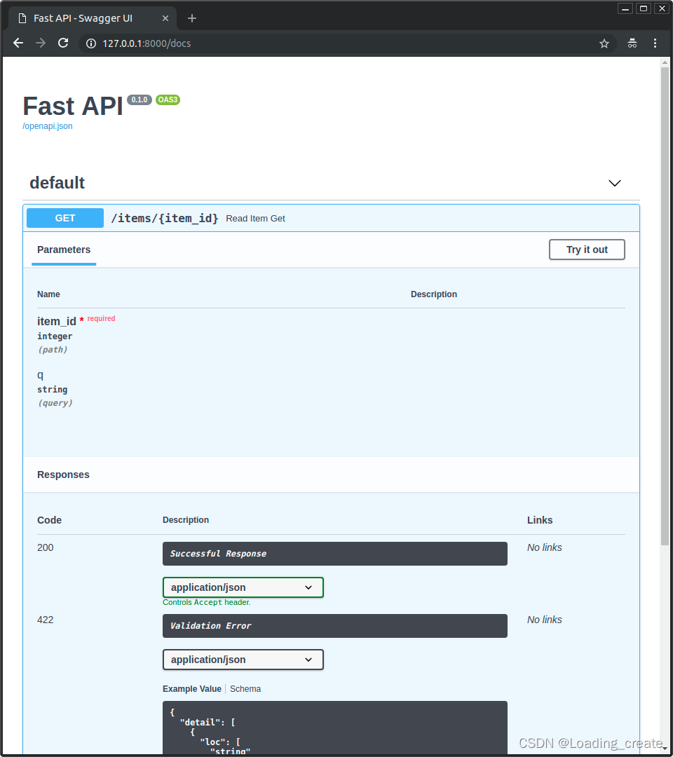 FastApi的搭建与测试