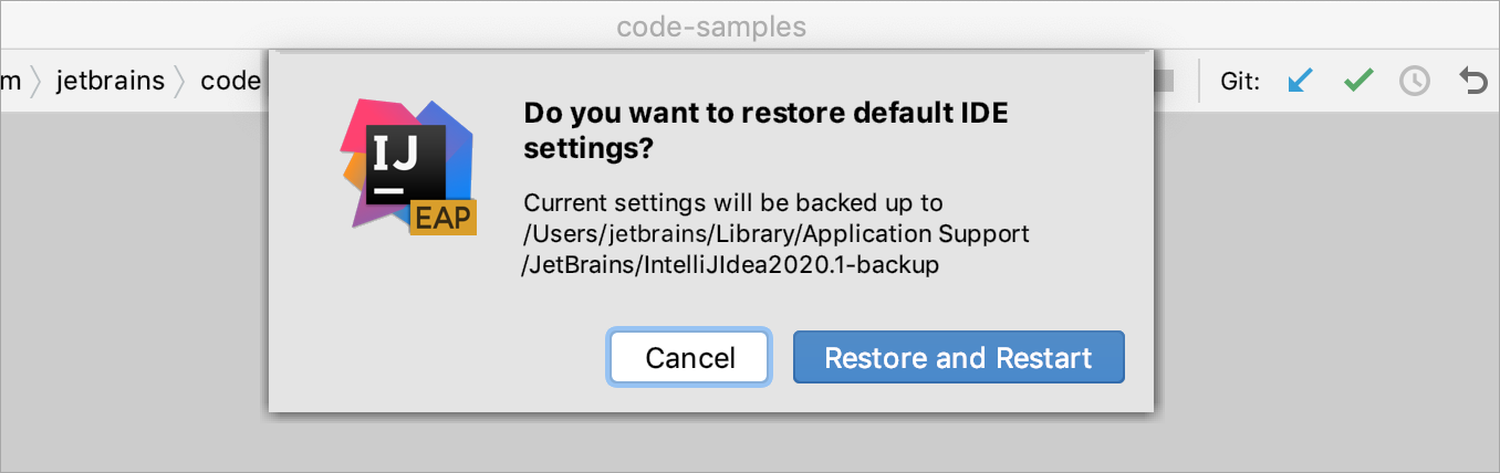 IntelliJ IDEA 恢复出厂设置