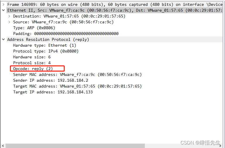 6.3.4 利用Wireshark进行协议分析（四）----ARP协议解析