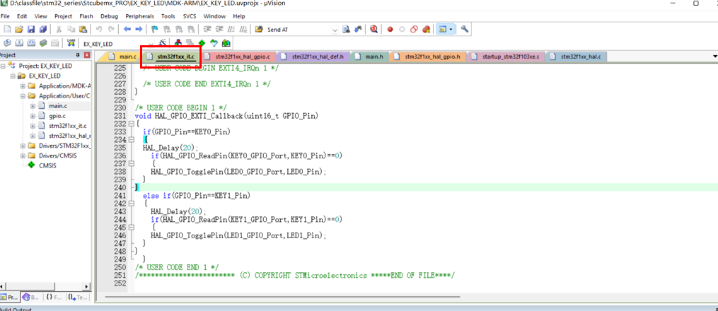 HAL library STM32CubeMX - external interrupt - Programmer Sought