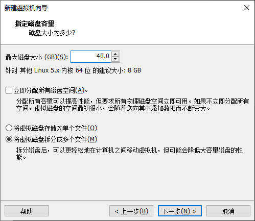 根据自己的需要设定磁盘空间