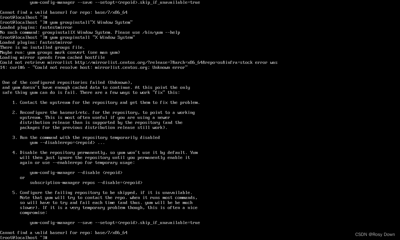 yum groupinstall “X Window System“失败_yum y groups info "x window