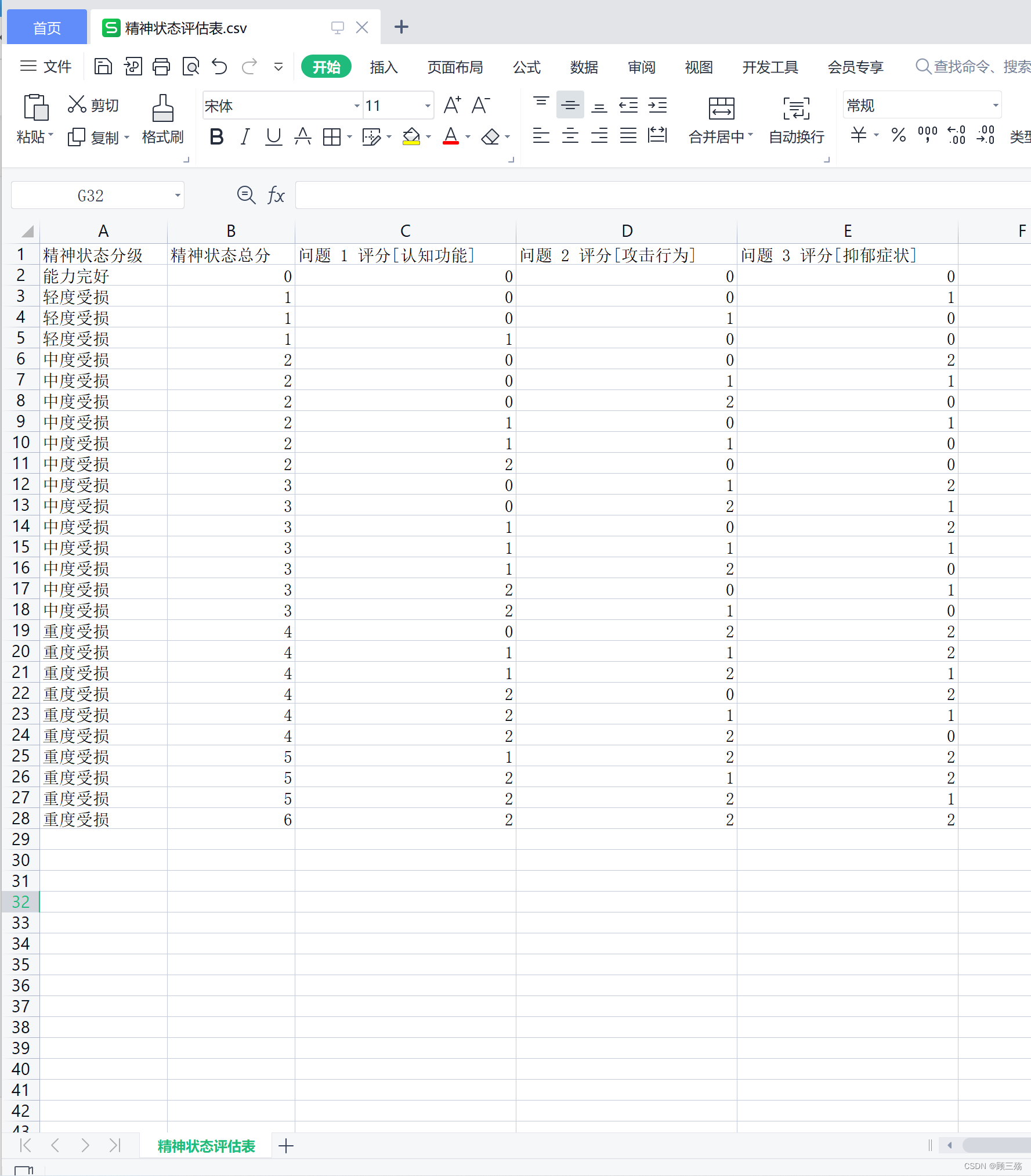 【Python】实战：生成无关联单选问卷 csv《精神状态评估表》