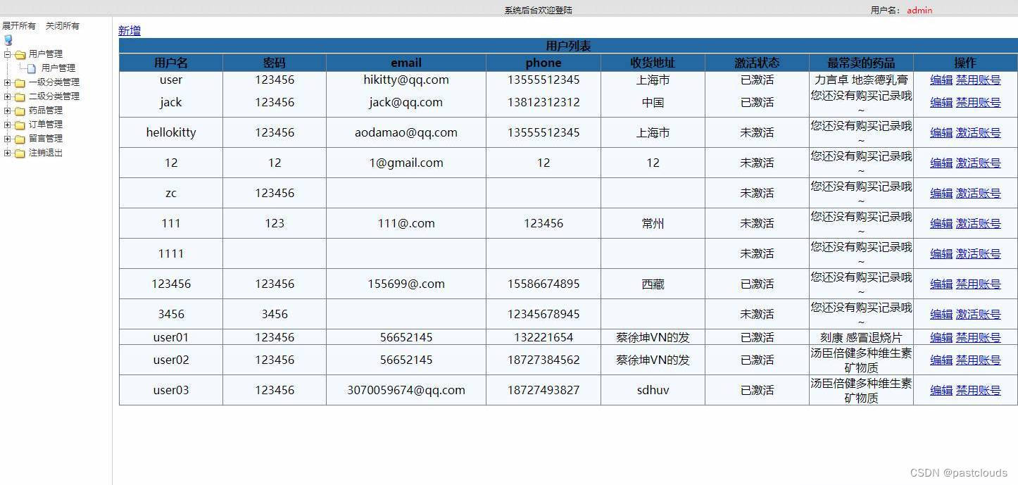 Java项目:药品商城系统(java+SSM+JSP+jQuery+Mysql)