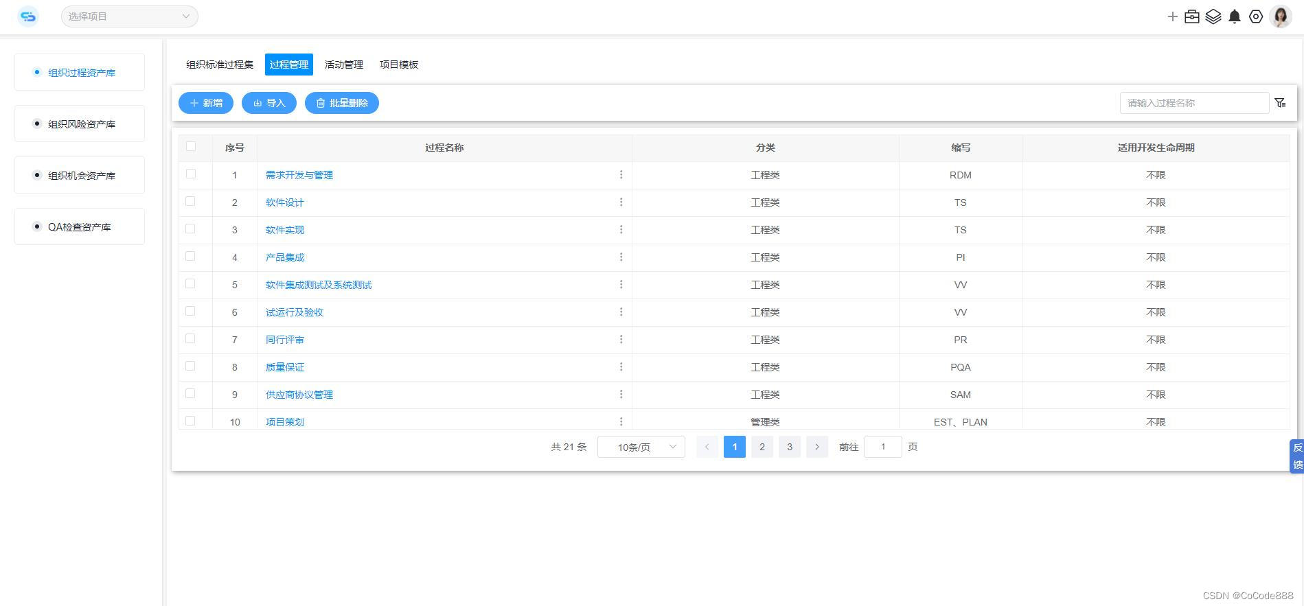 CMMI落地工具：CoCode项目管理平台 全面支持CMMI3-5级