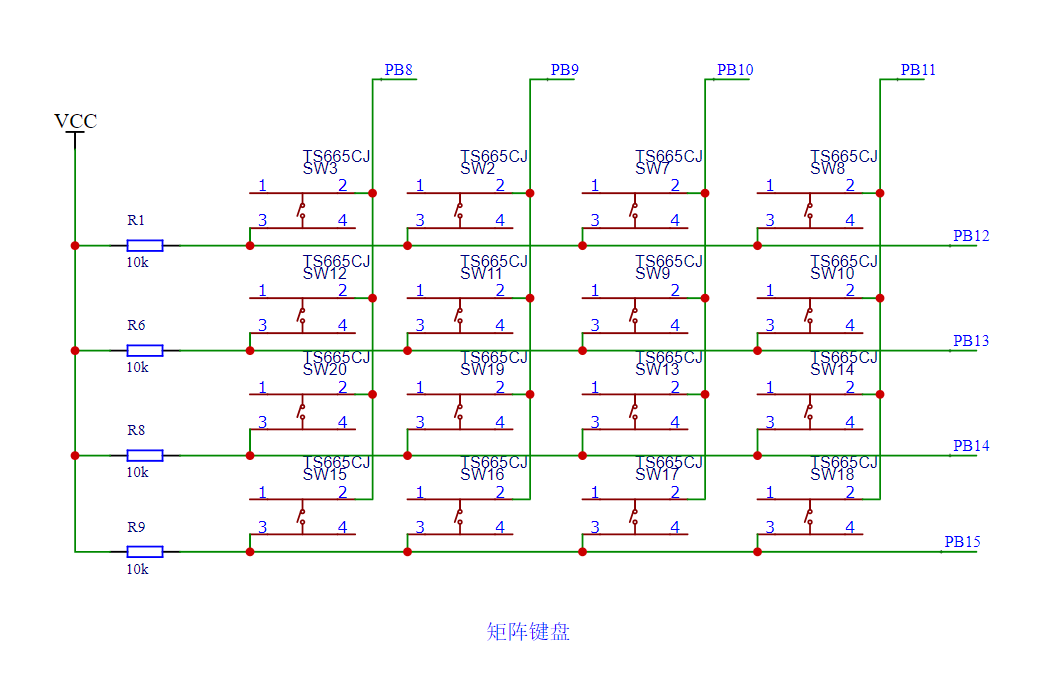 【单片机】STM32单片机的矩阵键盘驱动，标准库，无阻塞方式的矩阵键盘读取