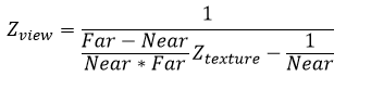 Zview与Ztexture的关系式
