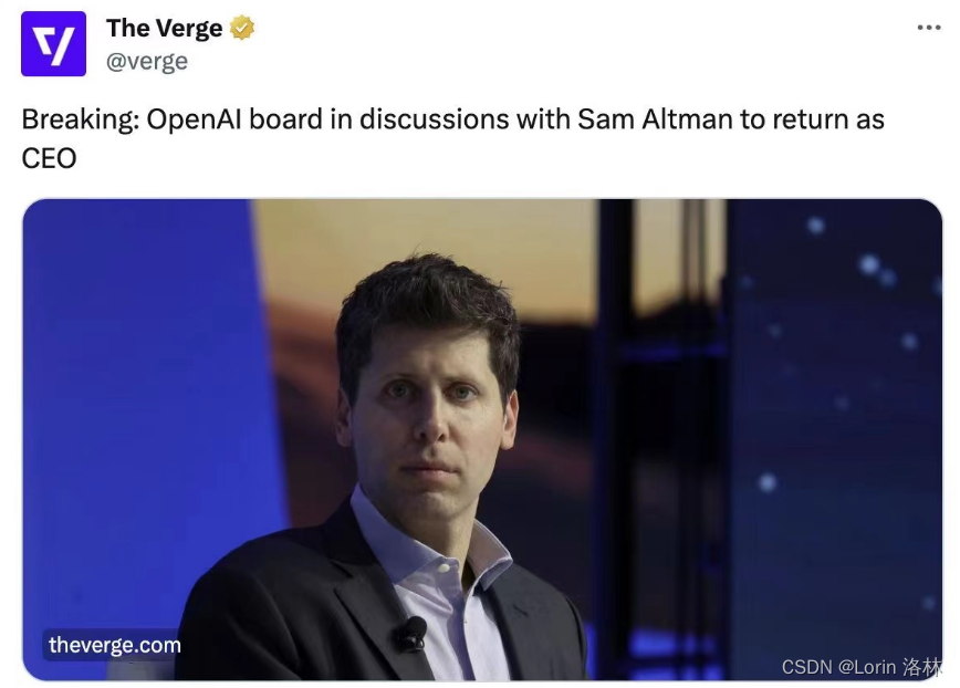 OpenAI 董事会与 Sam Altman 讨论重返 CEO 岗位事宜