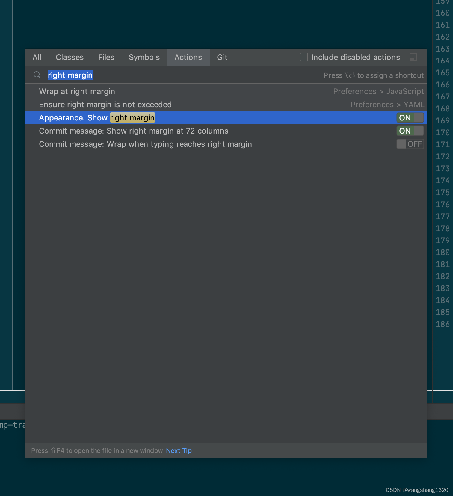 webstorm 去掉编辑区右侧竖线