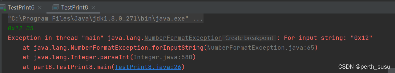 Exception in thread “main“ java.lang.NumberFormatException: For input ...