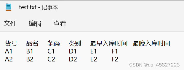 将因子和水平表的数据复制到新建的test.txt文本中