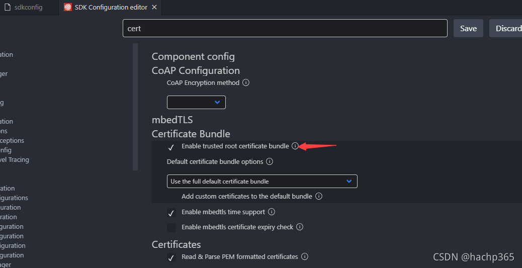 ESP32 sample code 编译报错： FAILED: esp-idf/mbedtls/x509_crt_bundle