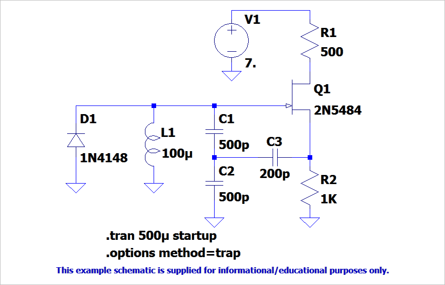 ▲ Figure 1.4.1 Colpits capacitor oscillator