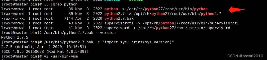 《排错》Python重新安装后，执行yum命令报错
