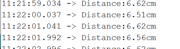 HC-SR04 测得的距离信息