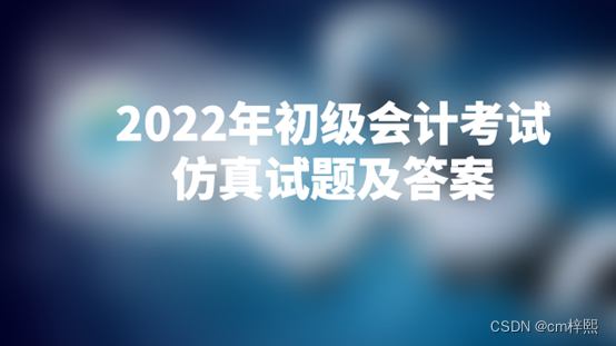 2022年初级会计考试仿真试题及答案