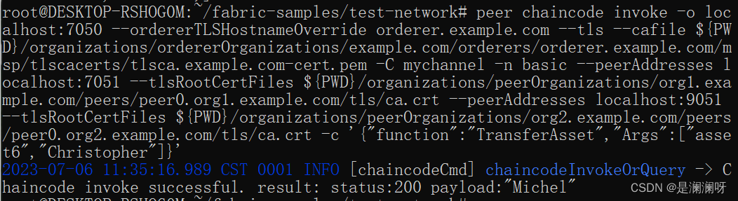 Hyperledger Fabric测试网络运行官方Java链码[简约版]