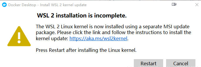 Installing Docker Desktop reports an error WSL 2 installation is ...