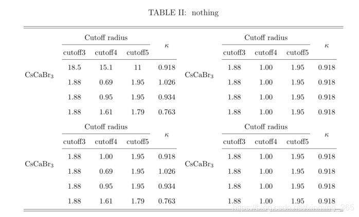 latex跨行跨列表格