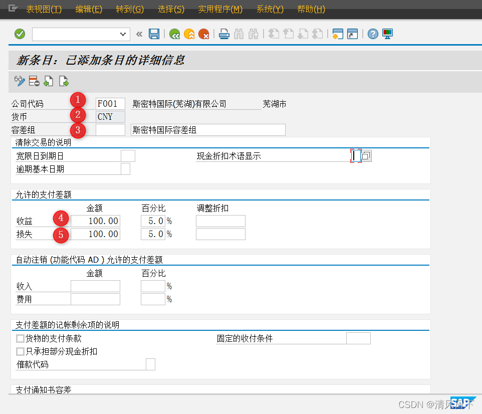 31 FI配置-财务会计-应收账款和应付账款-定义供应商容差组(Define 