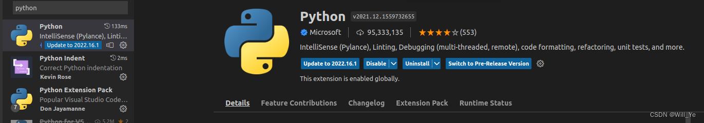 python version