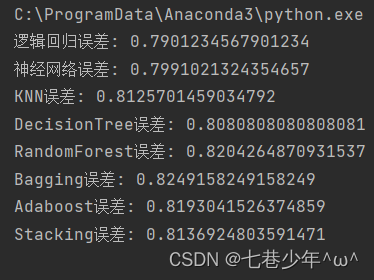 第七章.集成学习(Ensemble Learning)—提升(boosting),Stacking，Voting (投票算法)，总结