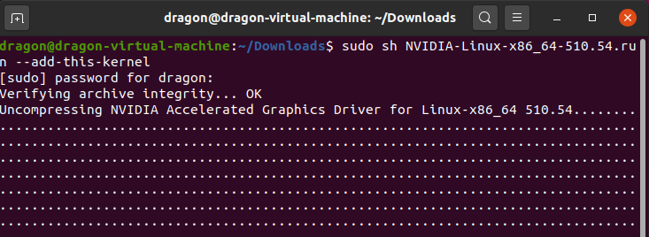 sudo sh ./NVIDIA-Linux-x86_64-510.54.run