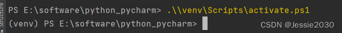 pycharm终端提示无法加载文件 E:\software\python_pycharm\venv\Scripts\activate.ps1，因为在此系统上禁止运行脚本。解决方案