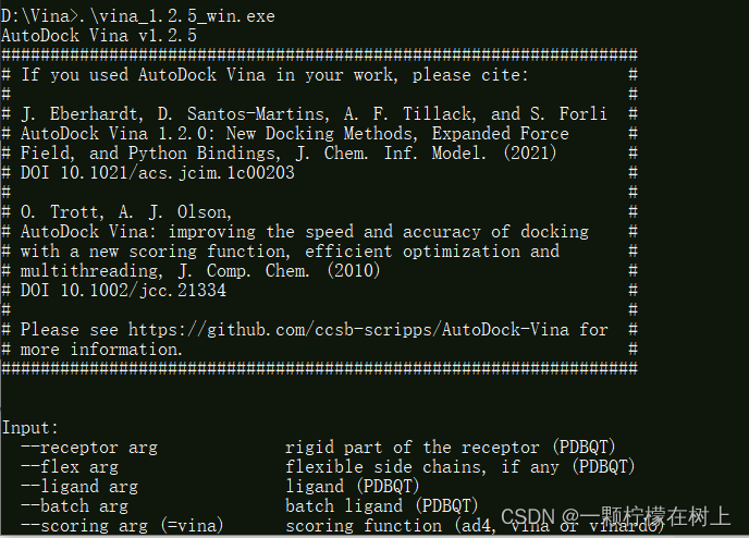 免费分子对接软件Autodock vina 1.2.5版本安装-CSDN博客