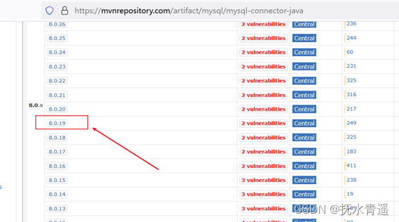 然后点击“mysql >> mysql-connector-java”链接